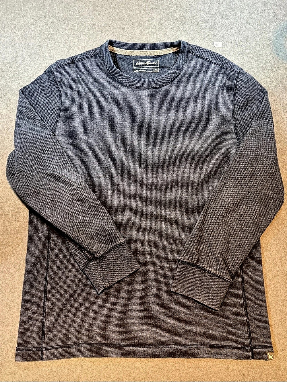 Eddie Bauer Eddie's Favorite Thermal Crew Long Sleeve Shirt Blue